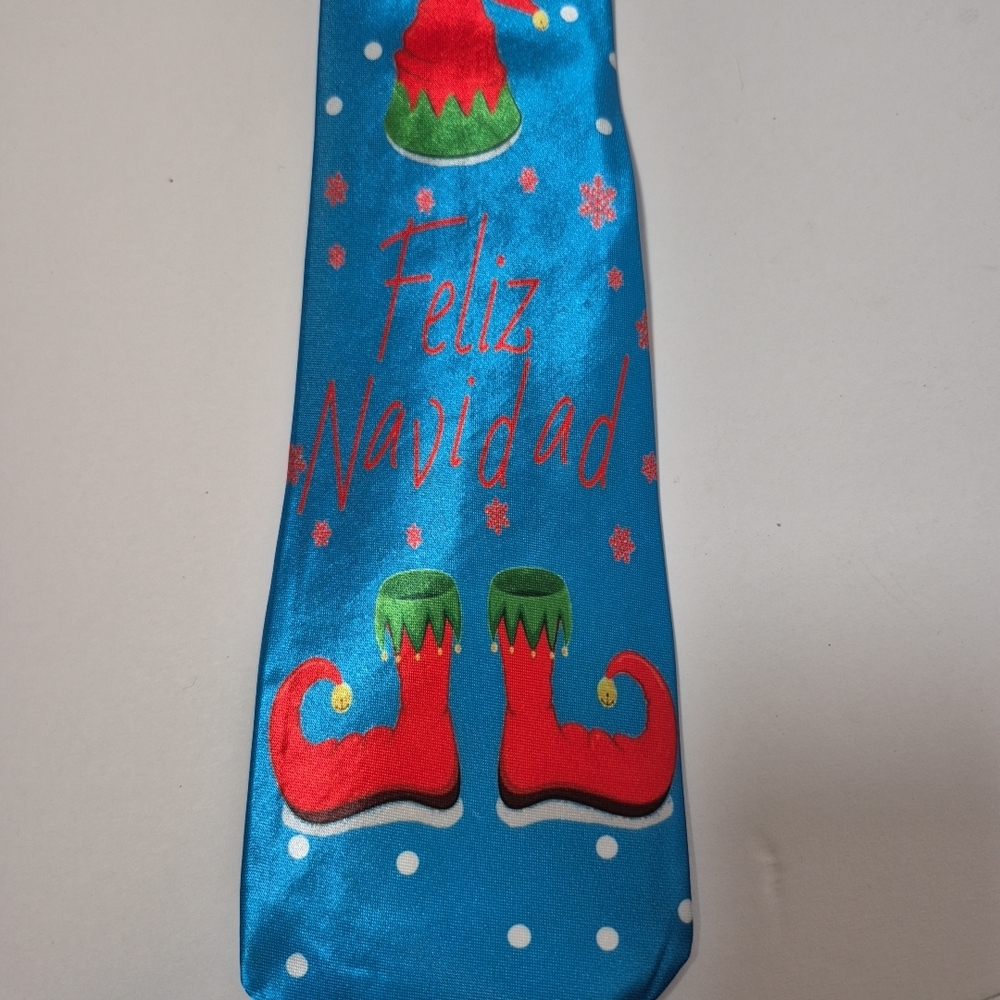 Festive Blue‎ Christmas Tie